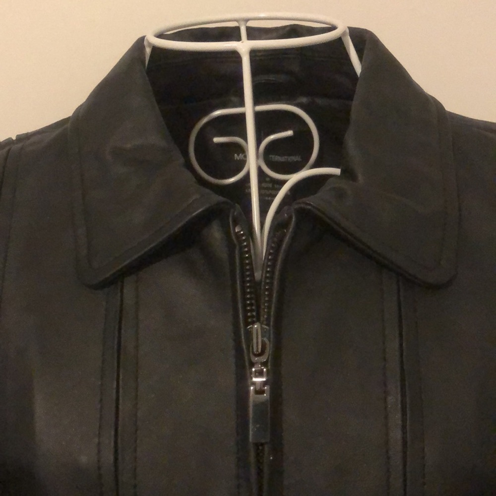 Victoria Secret - MODA International Genuine Black Leather Jacket. - Picture 2 of 12